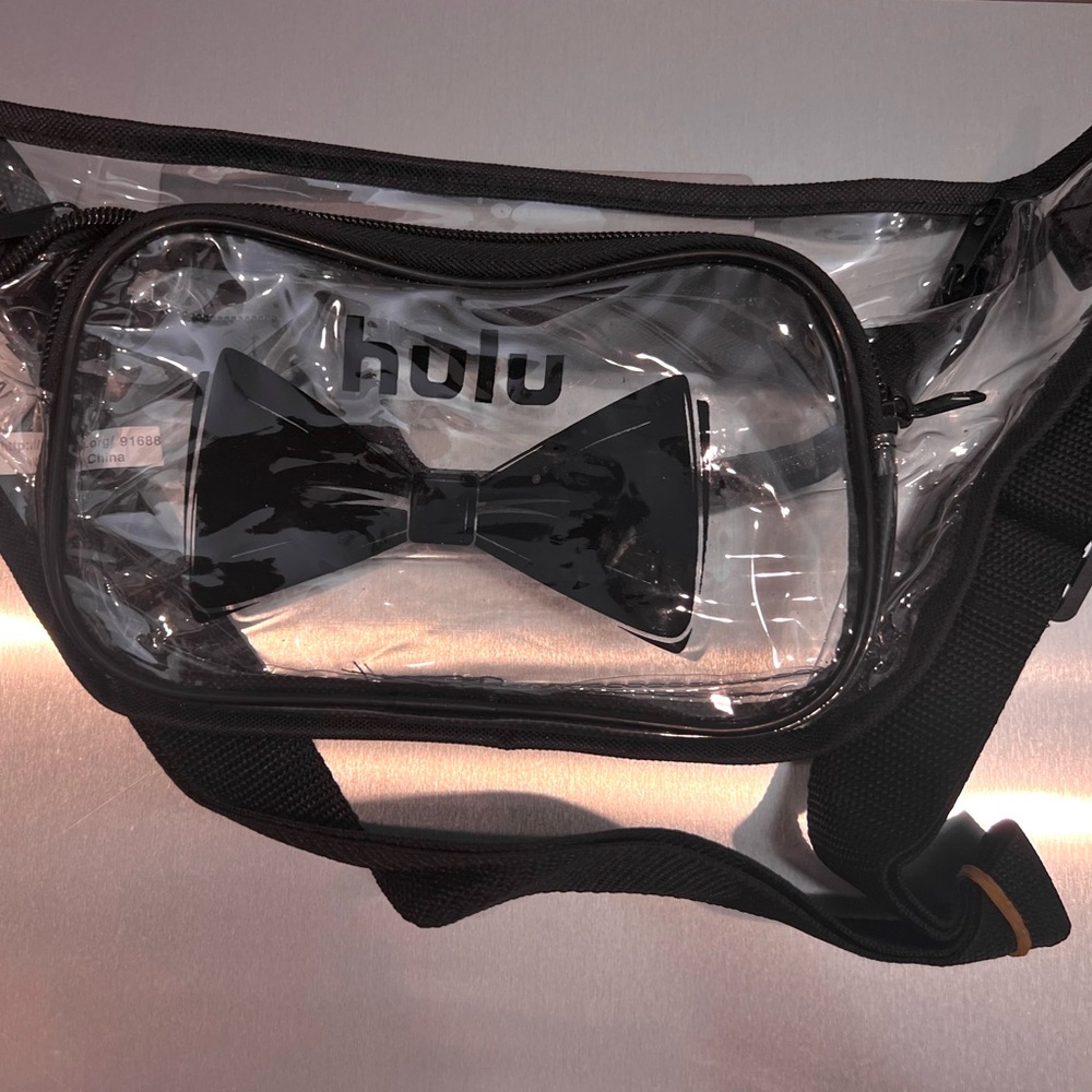 Clear Crossbody Bag with Black Bow